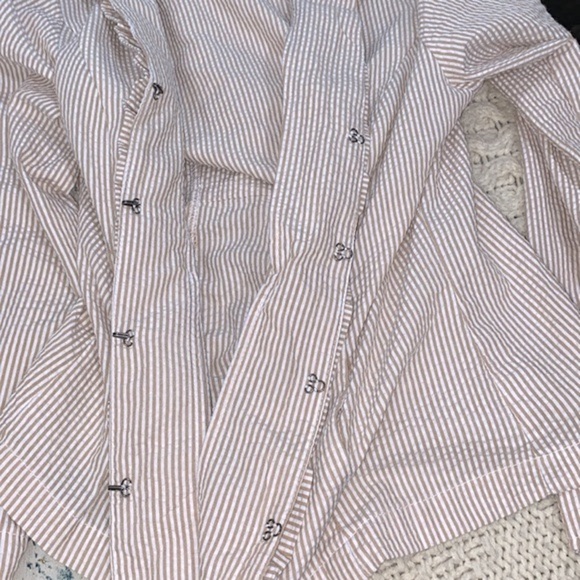 Live a Little tan and white striped jacket size medium - Picture 5 of 5